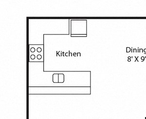 1 bed 1 bath 621 square feet floor plan